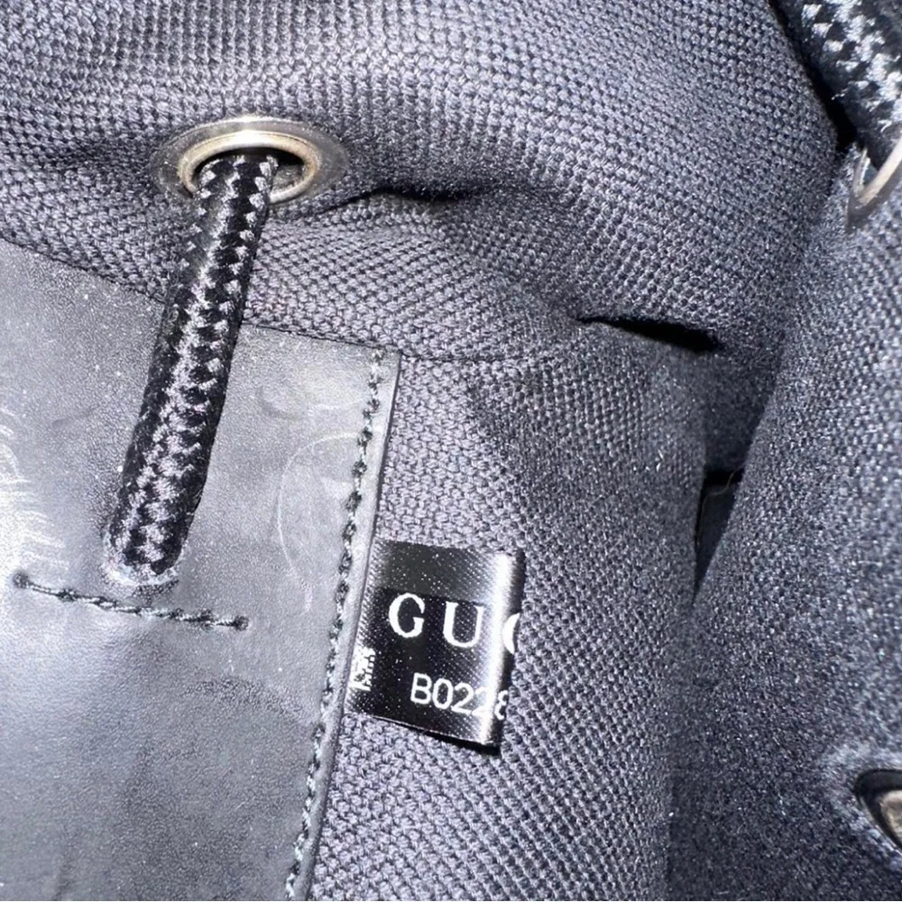 GUCCI GG SUPREME Soft Sided Coated Canvas Leather Black and Grey Backpack COA